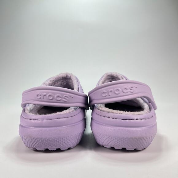 Crocs Classic Lined Clog Purple Slip On Faux Fur Shoes 203591 Women's Size 8 - Picture 5 of 11